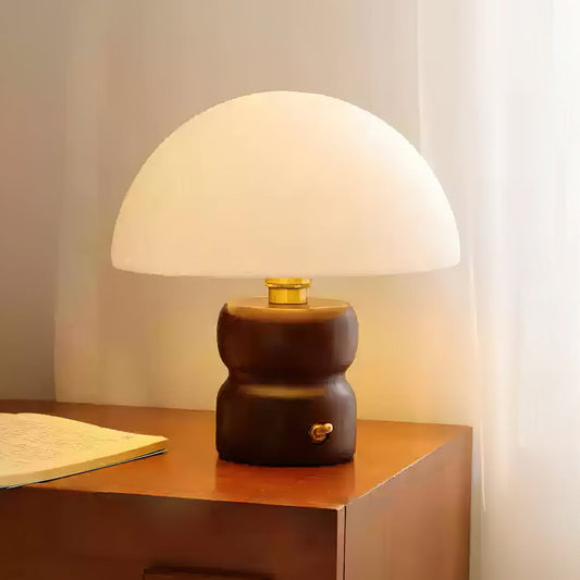 Bedside Lamps Mushroom Shape Wooden Base | Reading