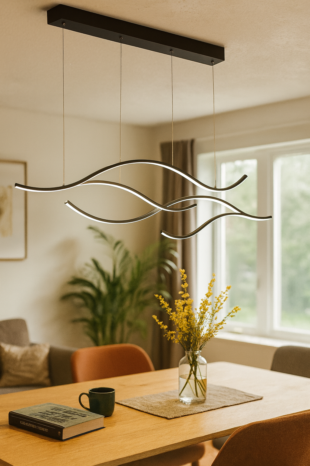 Pendant Light Wave Design Living Room | LED Curves