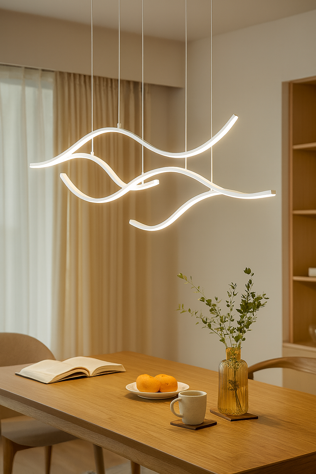 Pendant Light Wave Design Living Room | LED Curves