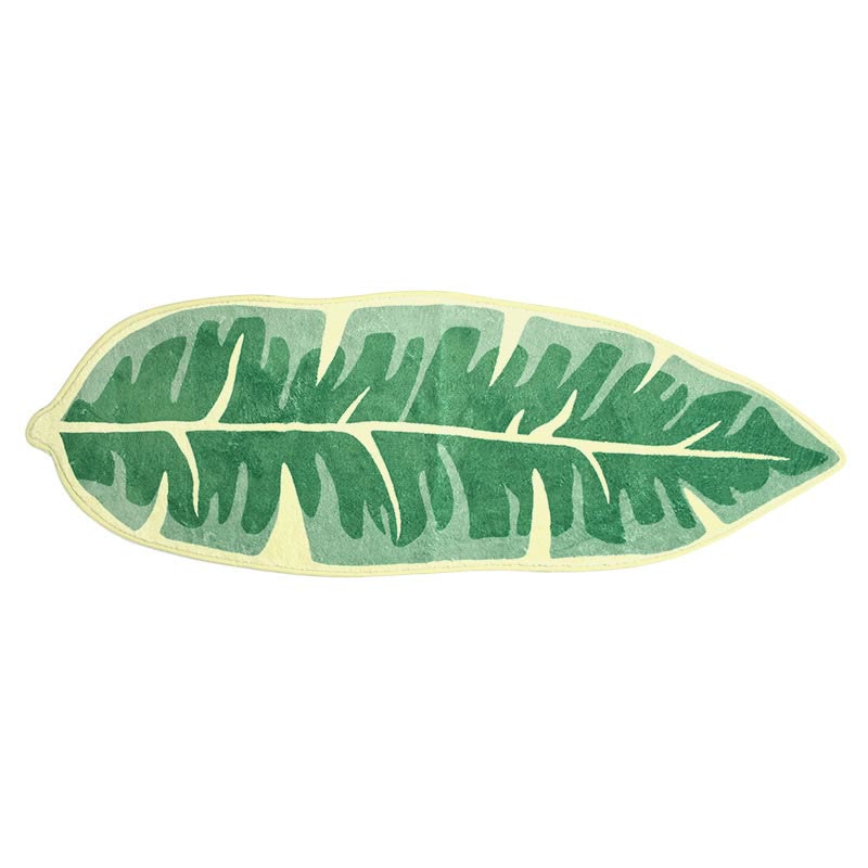 Bathroom Rug Washable Leaf Shape | Non-Slip