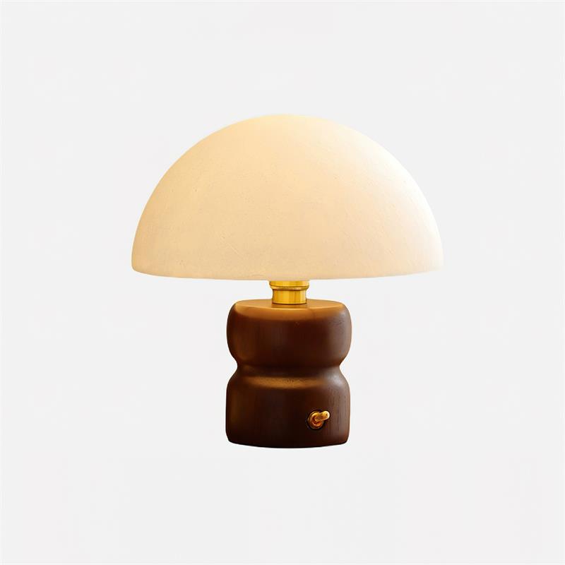Bedside Lamps Mushroom Shape Wooden Base | Reading