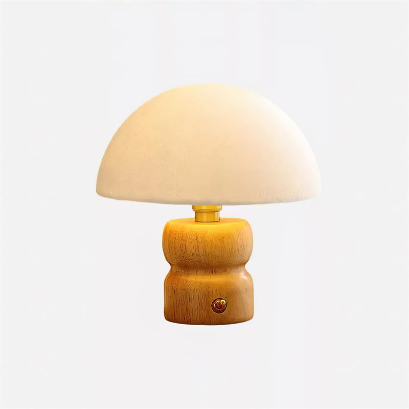 Bedside Lamps Mushroom Shape Wooden Base | Reading