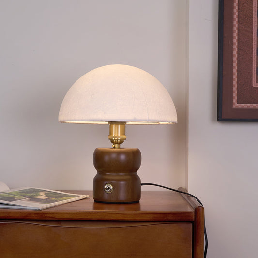 Bedside Lamps Mushroom Shape Wooden Base | Reading