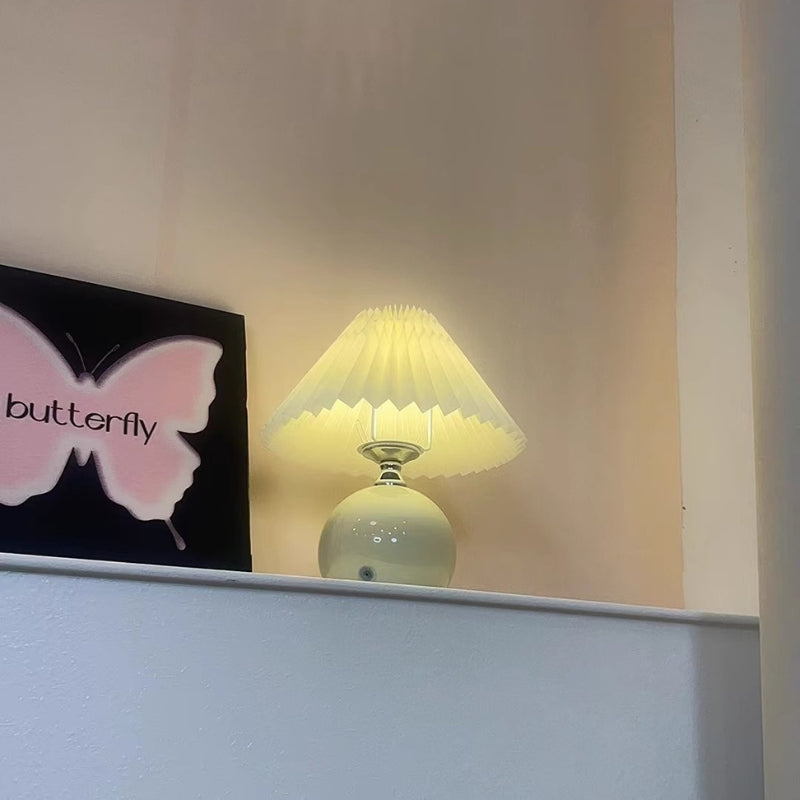 Bedside Lamps Pleated Shade Bedroom | Small