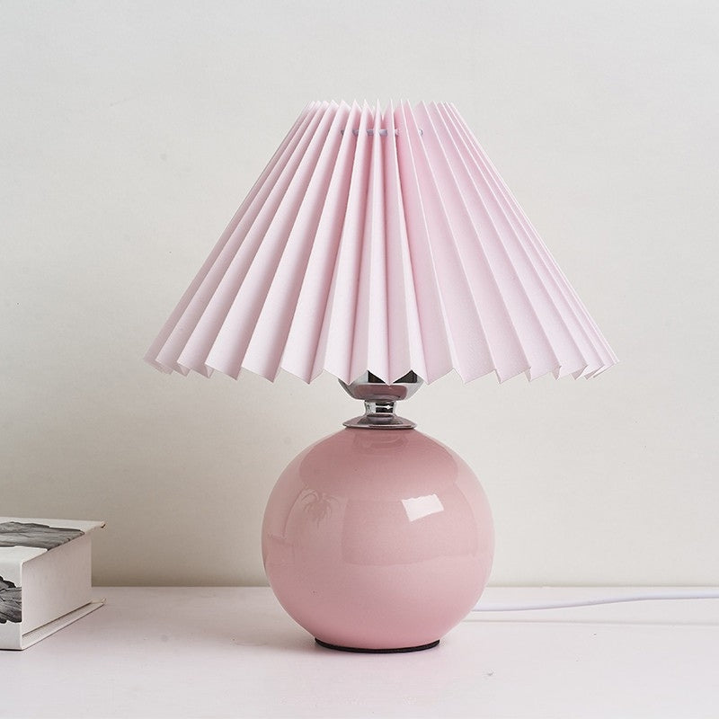 Bedside Lamps Pleated Shade Bedroom | Small