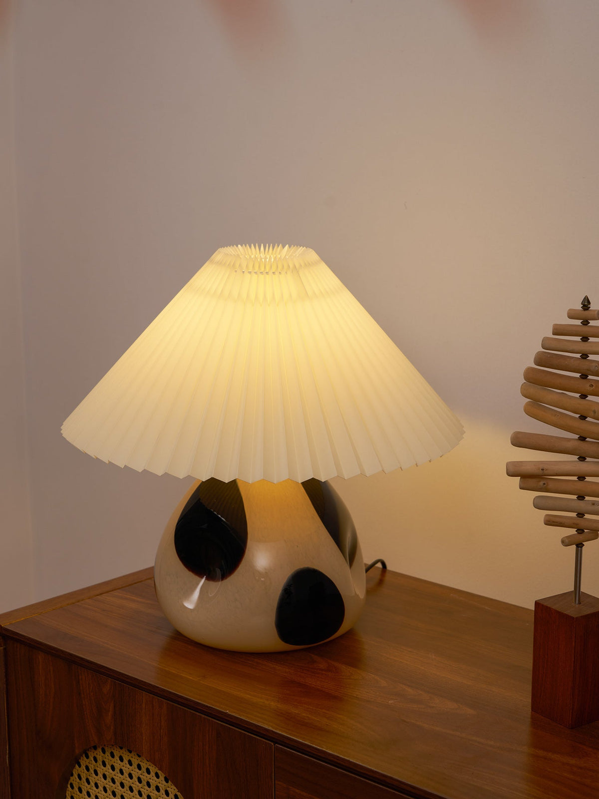 Bedside Lamps Pleated Shade Living Room | Retro
