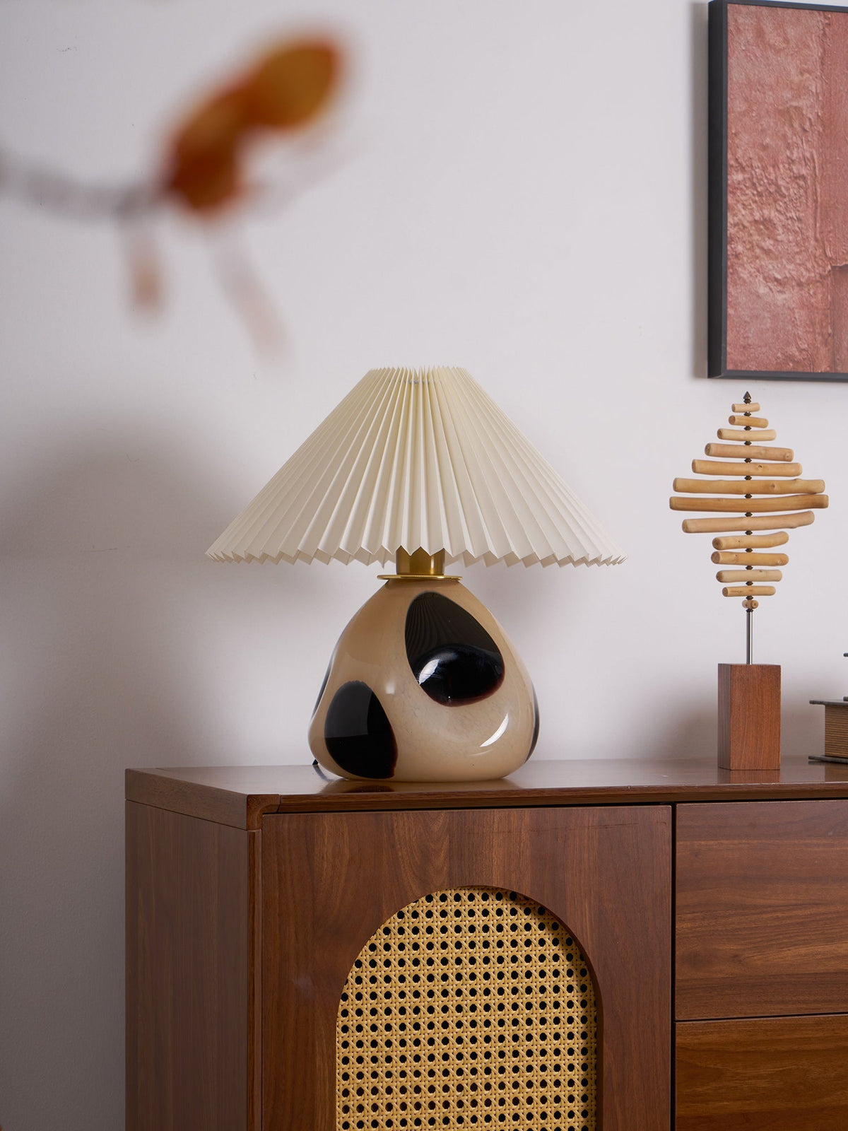Bedside Lamps Pleated Shade Living Room | Retro