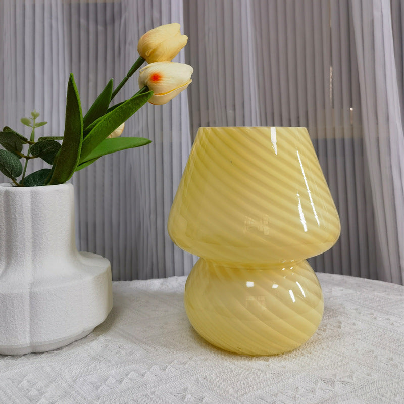 Bedside Lamps Swirl Glass Table Lamp | Mushroom Shape