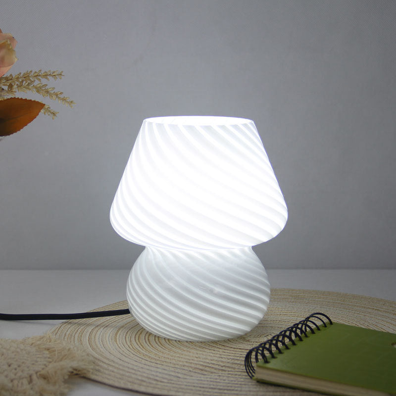 Bedside Lamps Swirl Glass Table Lamp | Mushroom Shape