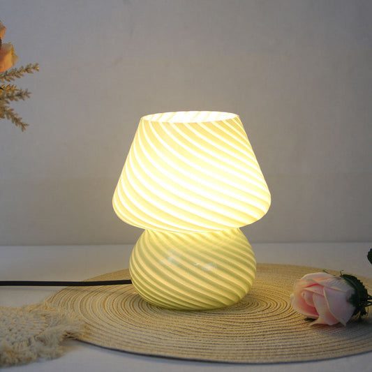Bedside Lamps Swirl Glass Table Lamp | Mushroom Shape
