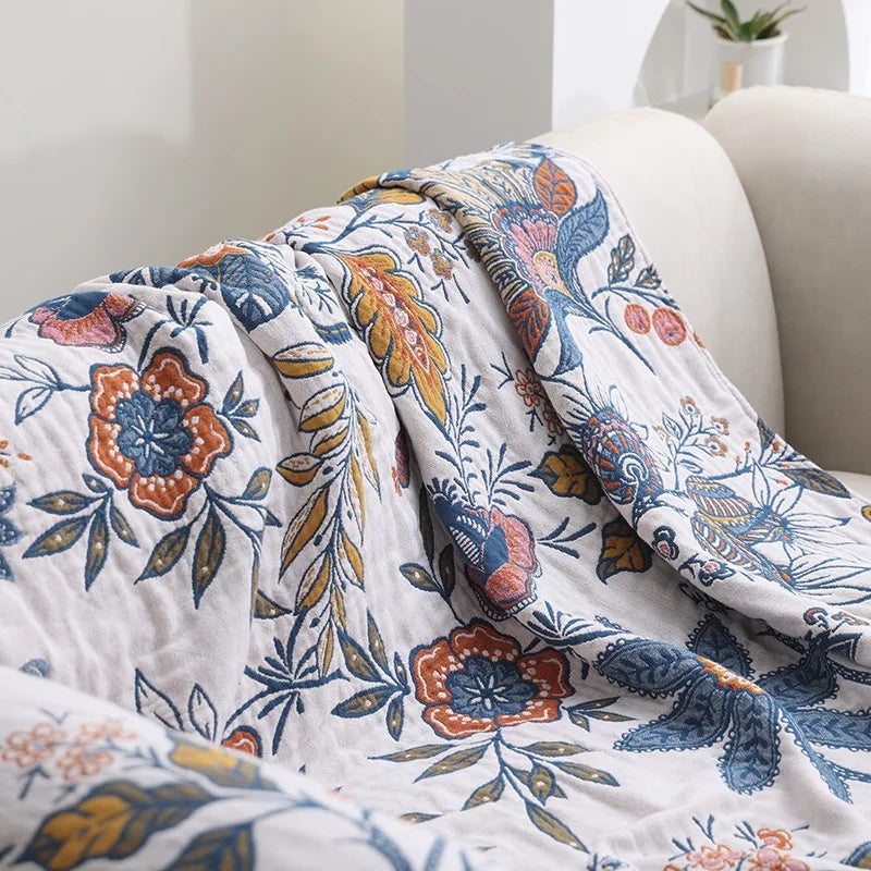 Blankets Floral Pattern Bed Throw | Large