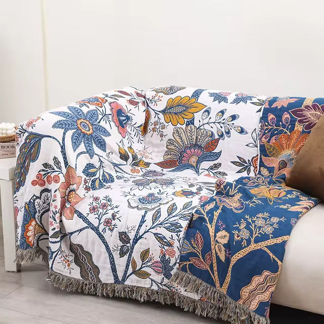 Blankets Floral Pattern Bed Throw | Large