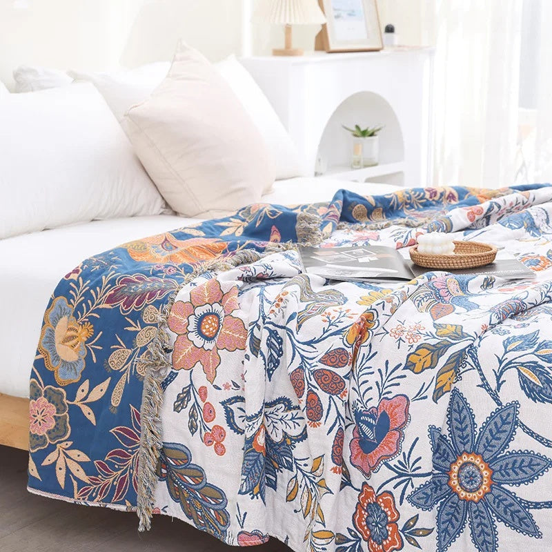 Blankets Floral Pattern Bed Throw | Large