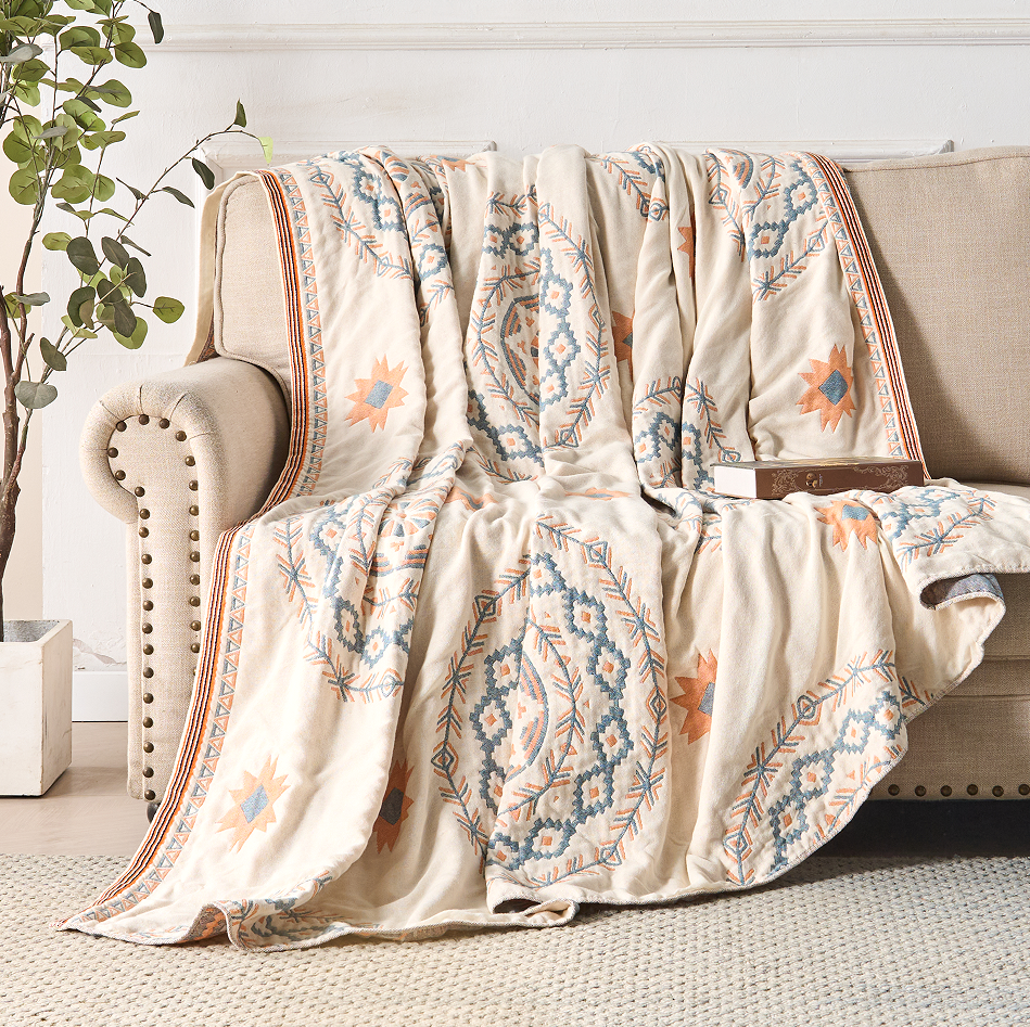Blankets Patterned Bed Throw for Sofa or Bed | Double Sided Design