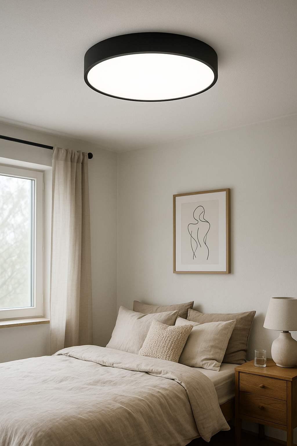 Ceiling Light Flush Mount Living Room | Round LED