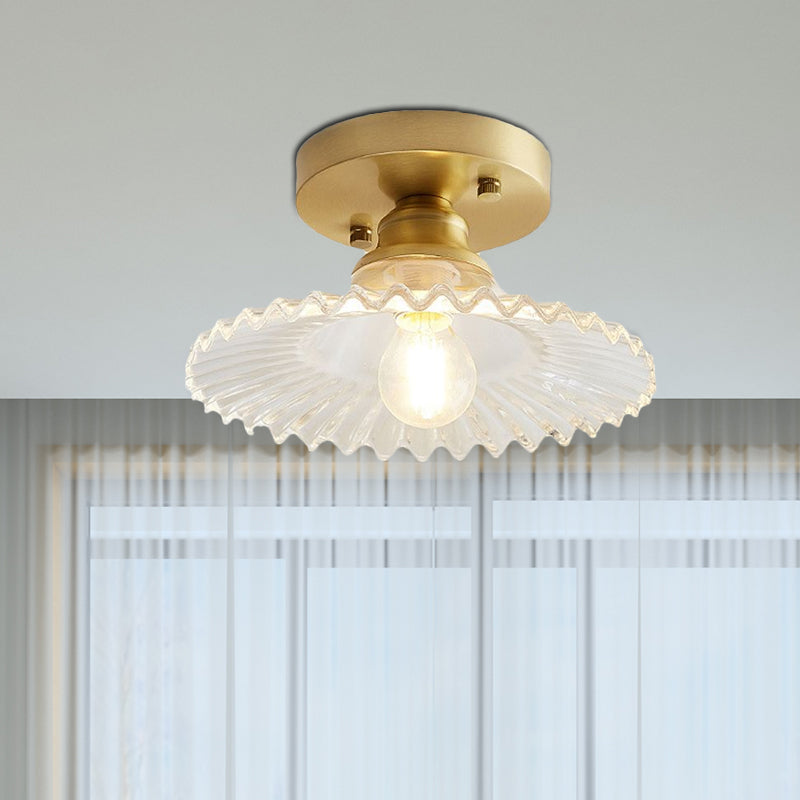Ceiling Light Glass Retro Brass | Kitchen & Living Room