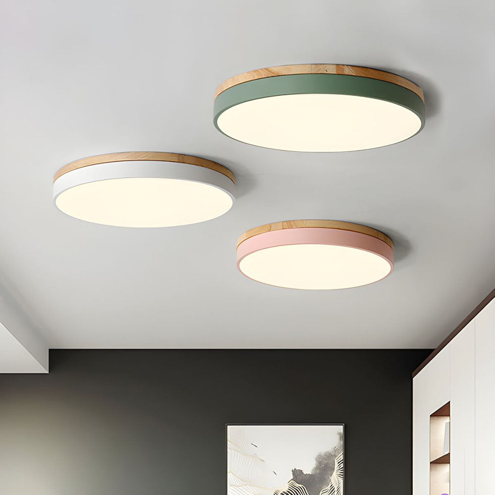 Ceiling Light Modern Bedroom | LED Wooden Frame