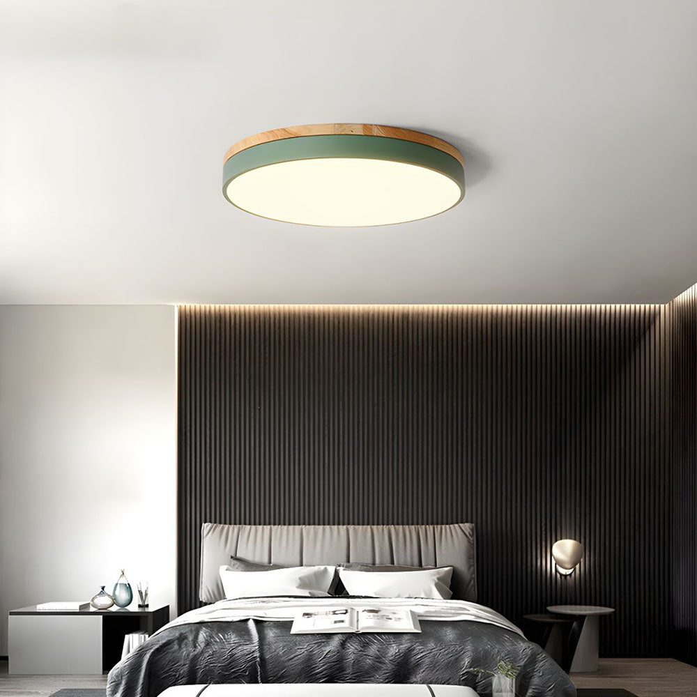 Ceiling Light Modern Bedroom | LED Wooden Frame