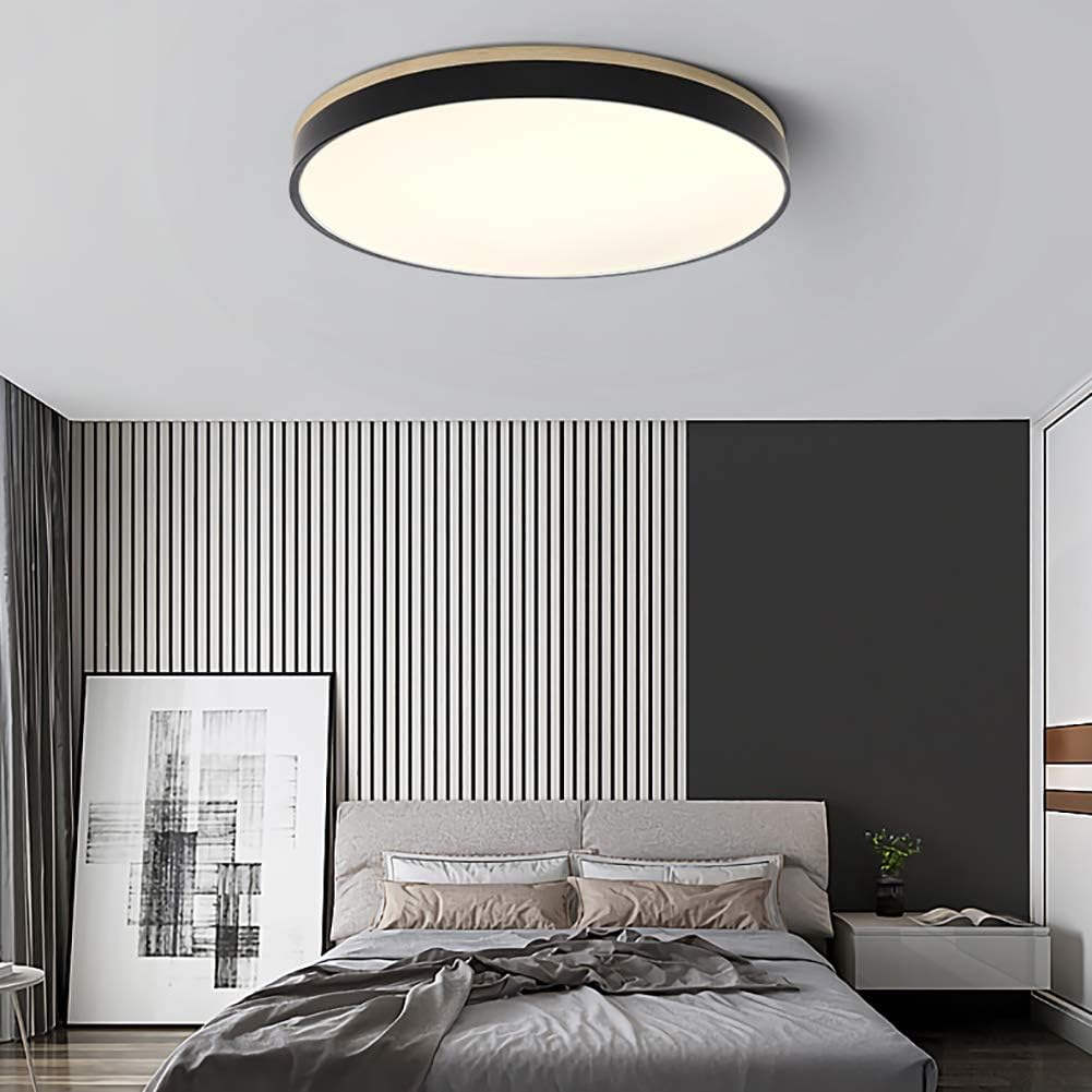 Ceiling Light Modern Bedroom | LED Wooden Frame