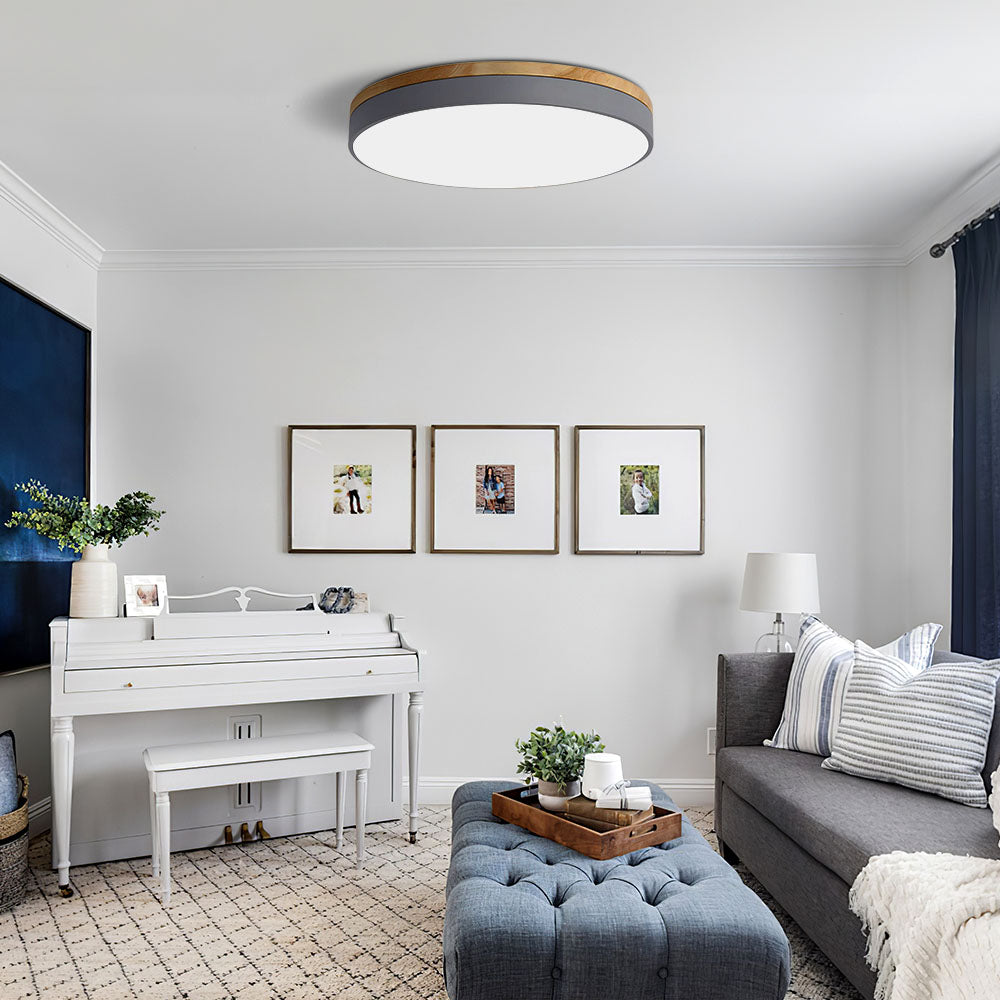 Ceiling Light Modern Bedroom | LED Wooden Frame