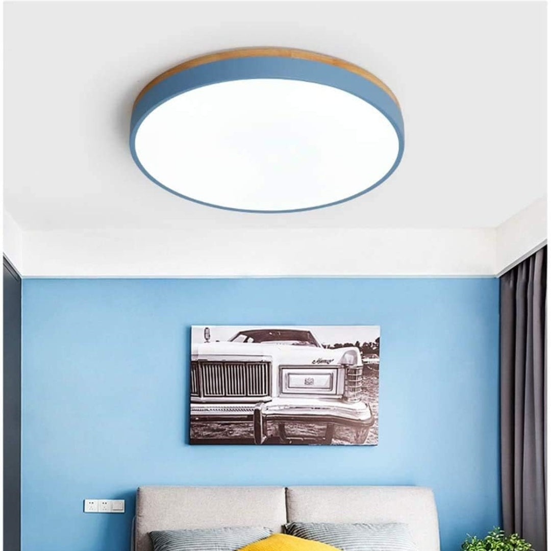 Ceiling Light Modern Bedroom | LED Wooden Frame