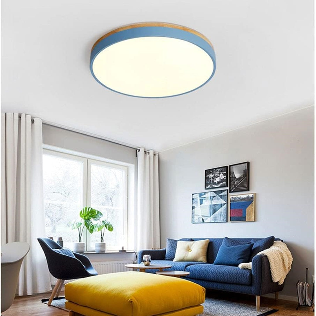 Ceiling Light Modern Bedroom | LED Wooden Frame