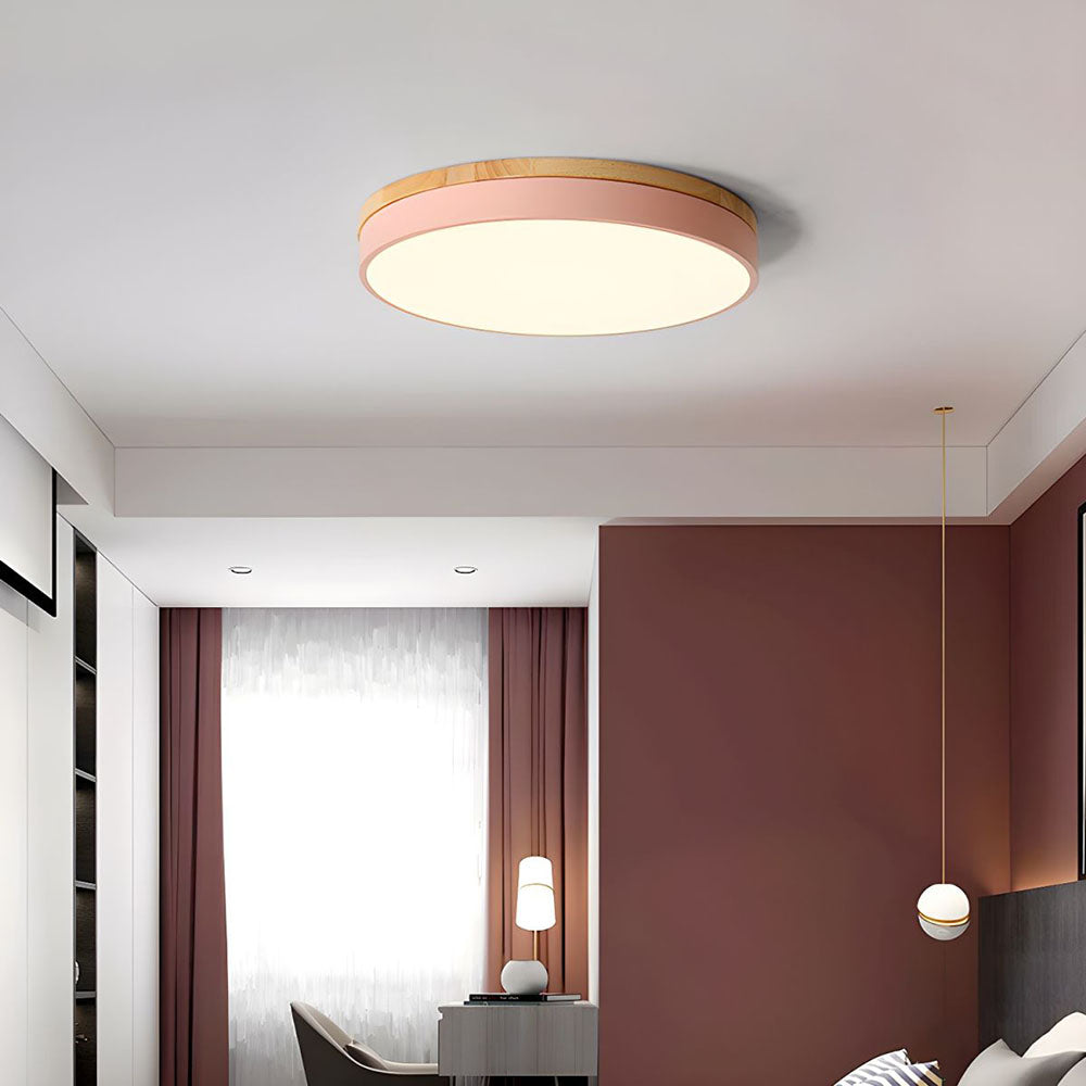 Ceiling Light Modern Bedroom | LED Wooden Frame