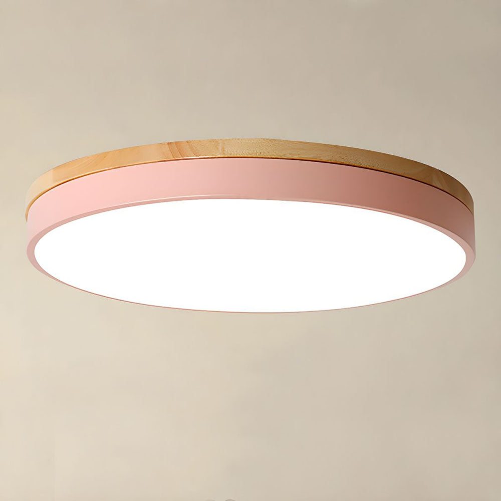 Ceiling Light Modern Bedroom | LED Wooden Frame
