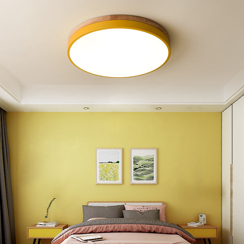 Ceiling Light Modern Bedroom | LED Wooden Frame