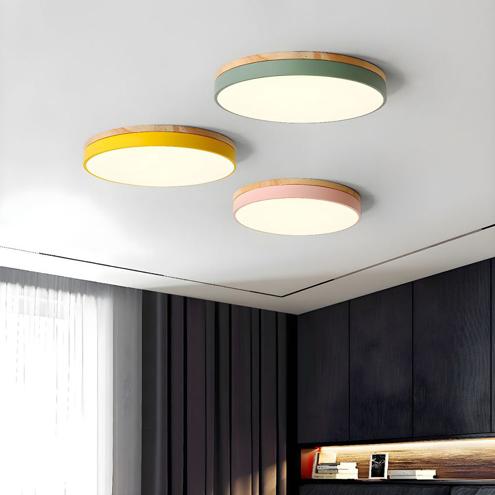 Ceiling Light Modern Bedroom | LED Wooden Frame