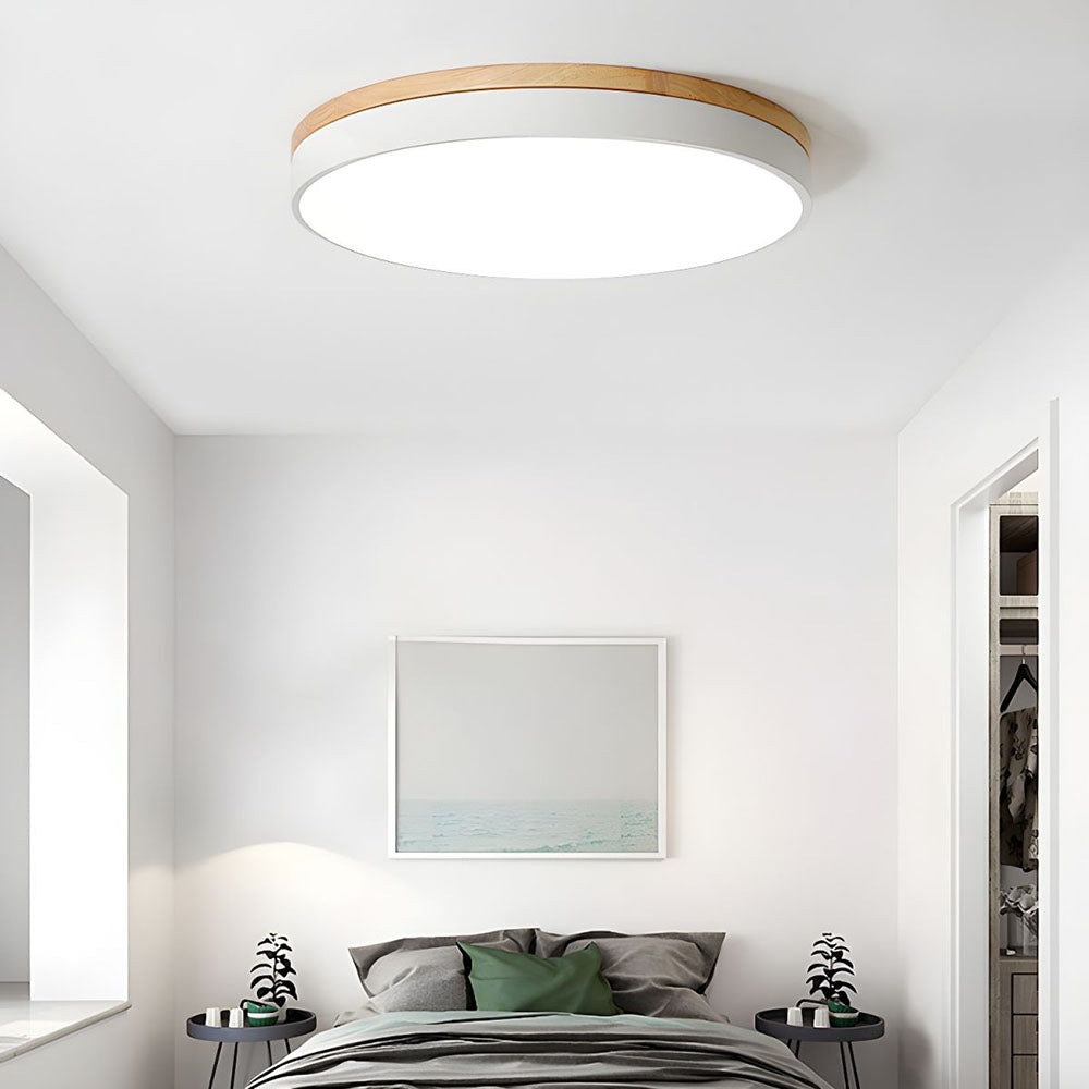 Ceiling Light Modern Bedroom | LED Wooden Frame
