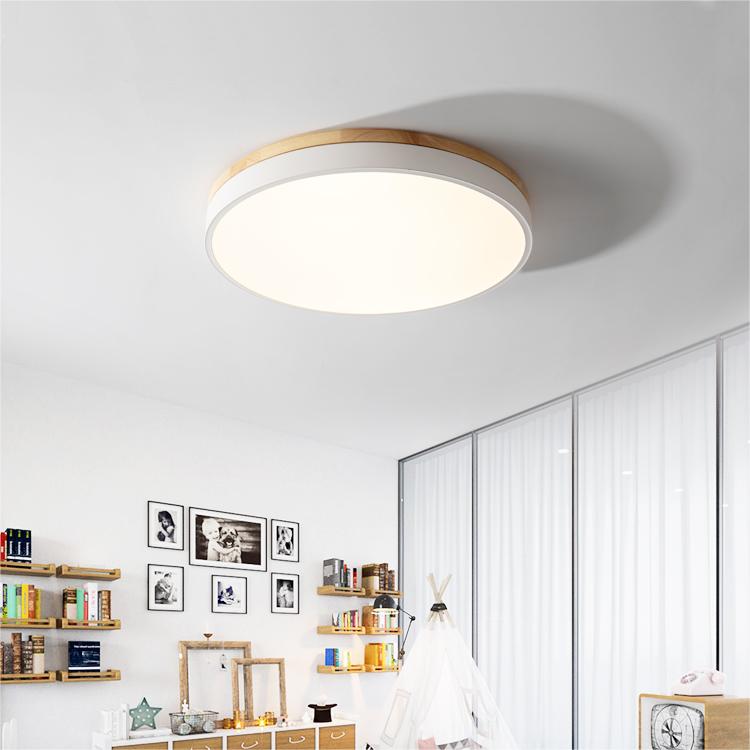 Ceiling Light Modern Bedroom | LED Wooden Frame