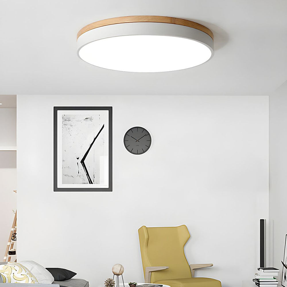 Ceiling Light Modern Bedroom | LED Wooden Frame