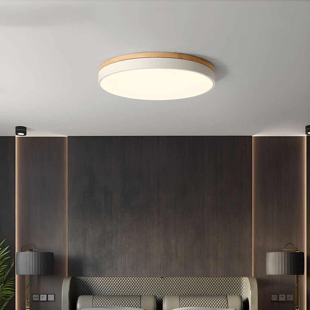 Ceiling Light Modern Bedroom | LED Wooden Frame
