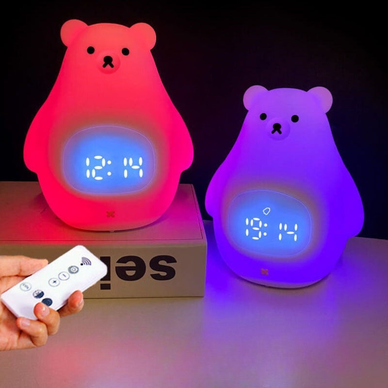 Digital Alarm Clock Bear Design | Night Light