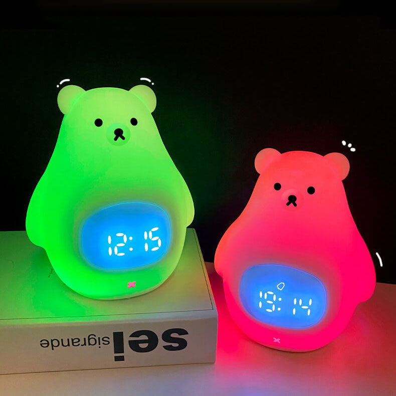 Digital Alarm Clock Bear Design | Night Light