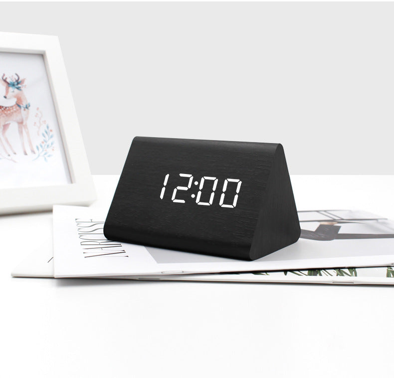 Digital Alarm Clock Modern Bedroom | Wooden LED