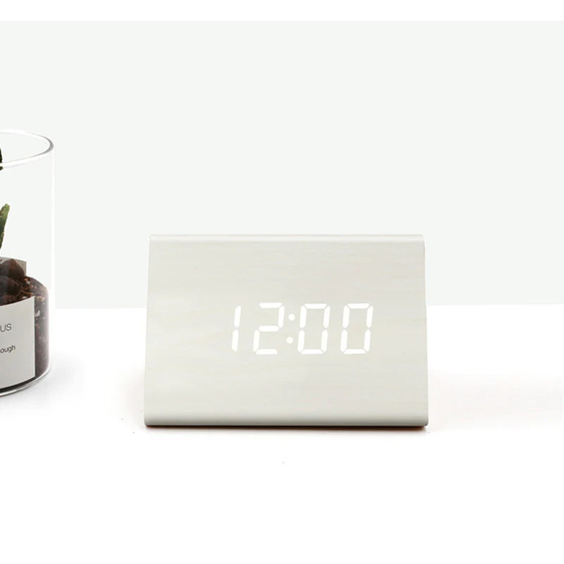 Digital Alarm Clock Modern Bedroom | Wooden LED