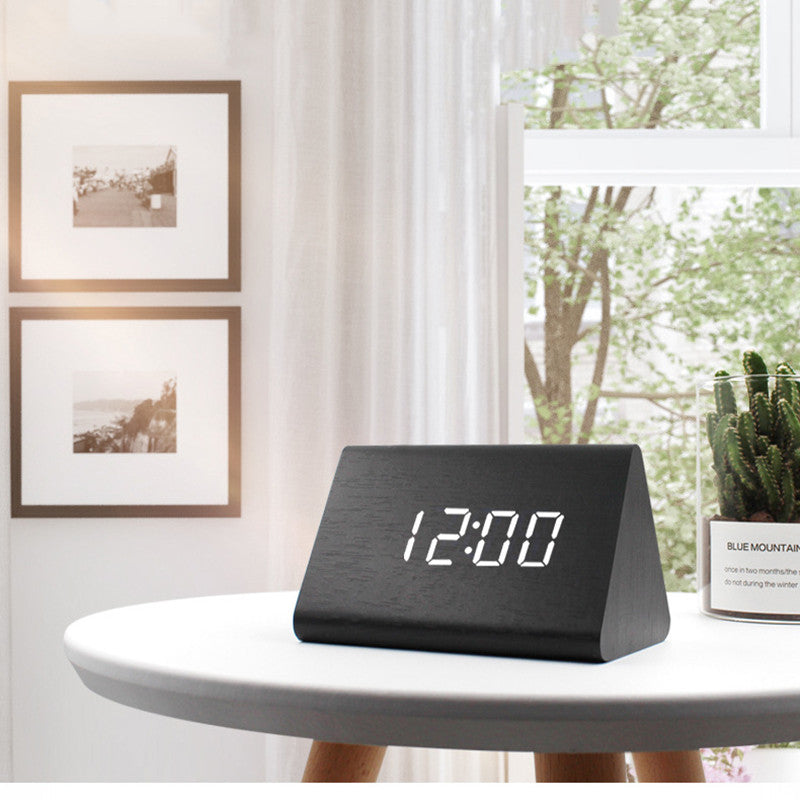 Digital Alarm Clock Modern Bedroom | Wooden LED