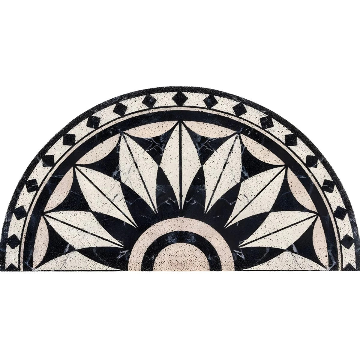 Doormat Outdoor Non Slip Half Round | Retro