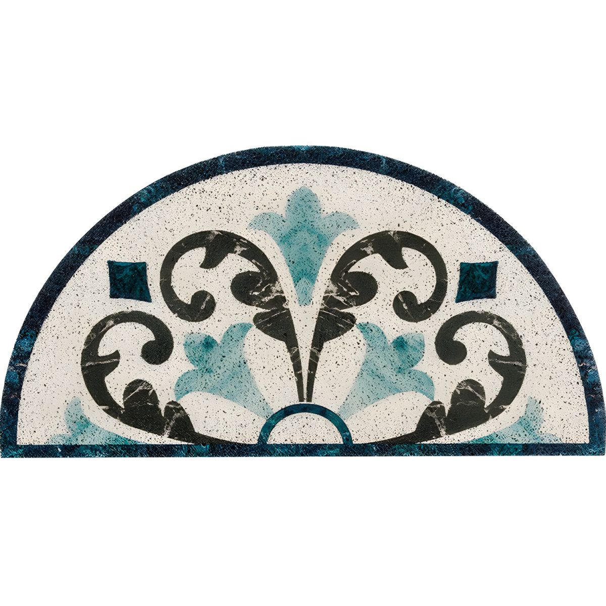 Doormat Outdoor Non Slip Half Round | Retro