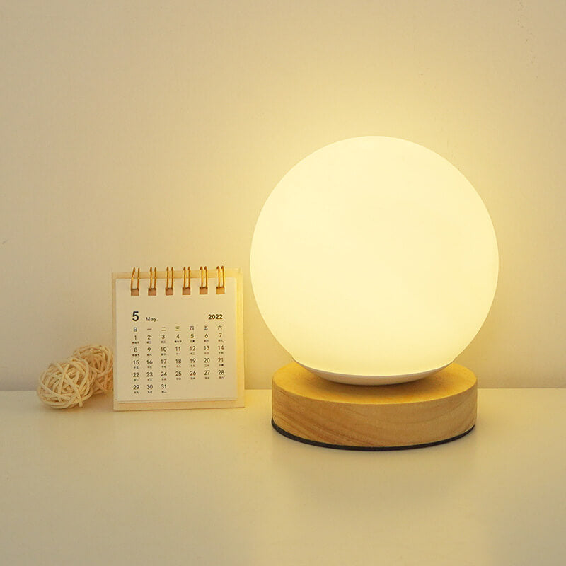 LED Rechargeable Lamp Bedside | Wooden Table Light