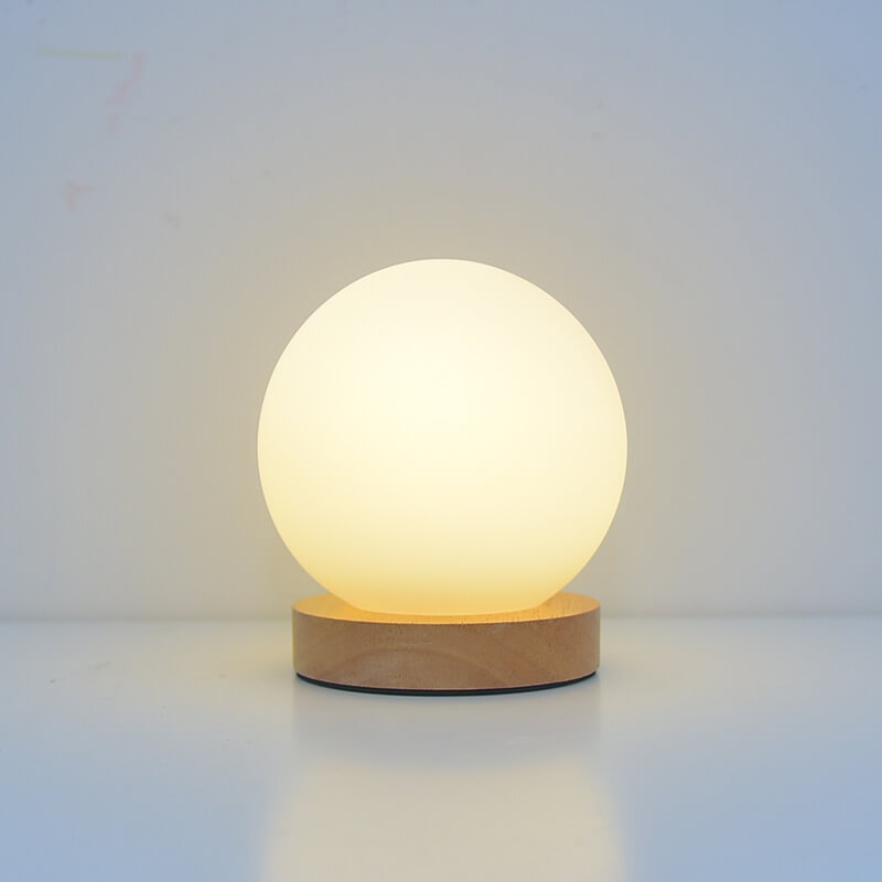LED Rechargeable Lamp Bedside | Wooden Table Light
