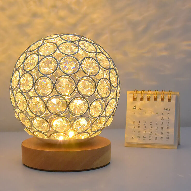 LED Rechargeable Lamp Bedside | Wooden Table Light