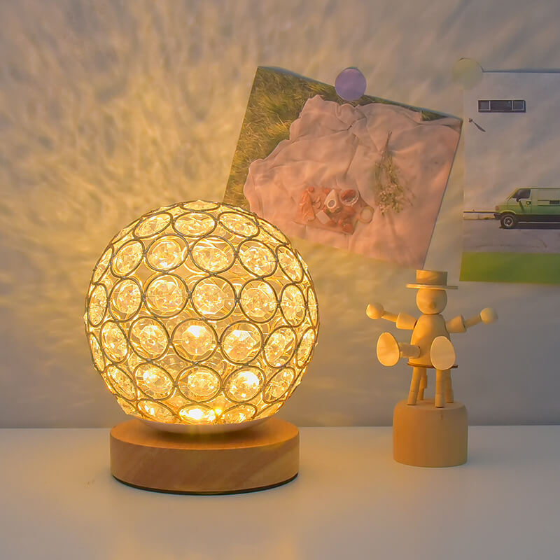 LED Rechargeable Lamp Bedside | Wooden Table Light