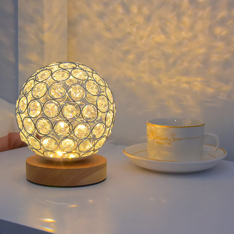 LED Rechargeable Lamp Bedside | Wooden Table Light