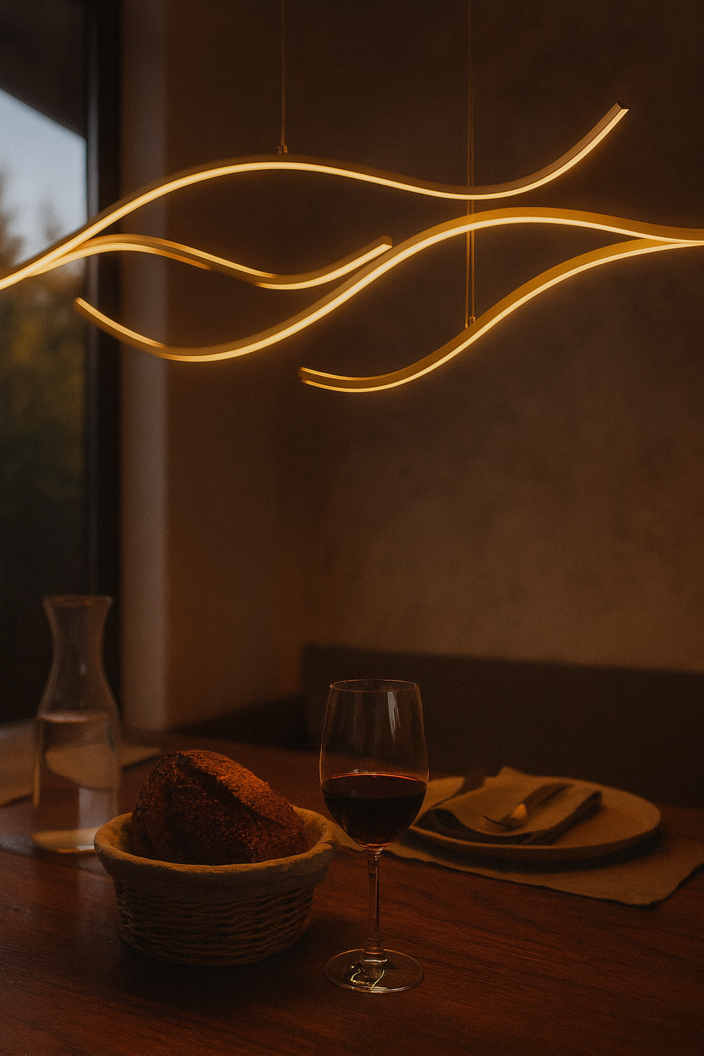 Pendant Light Wave Design Living Room | LED Curves