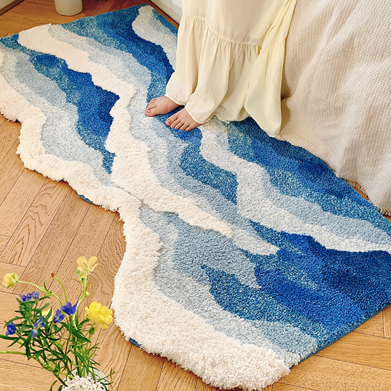 Rug Fluffy Washable Bedroom Living Room | Wave Design