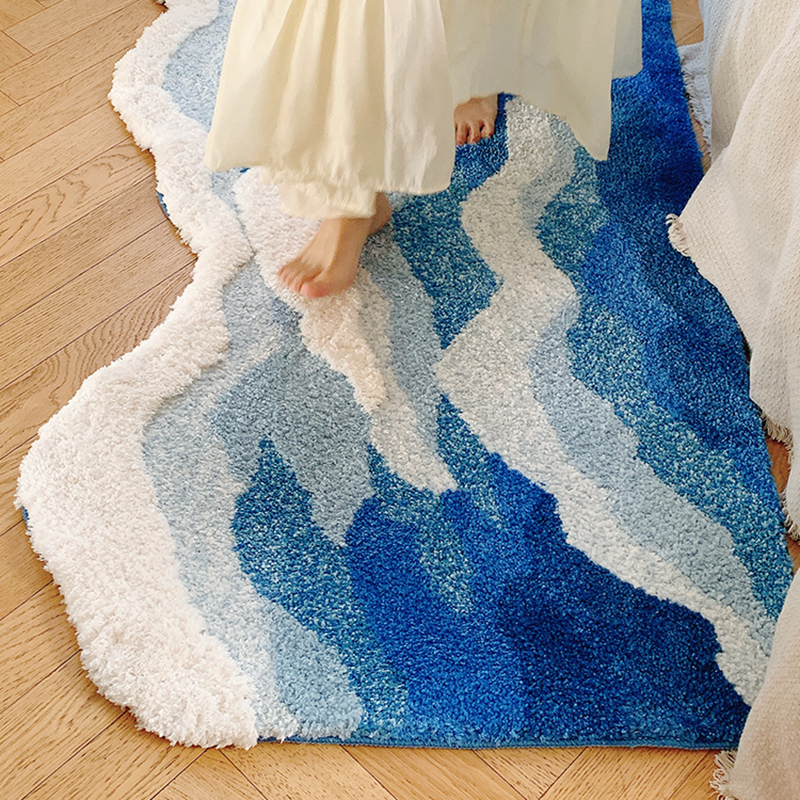 Rug Fluffy Washable Bedroom Living Room | Wave Design