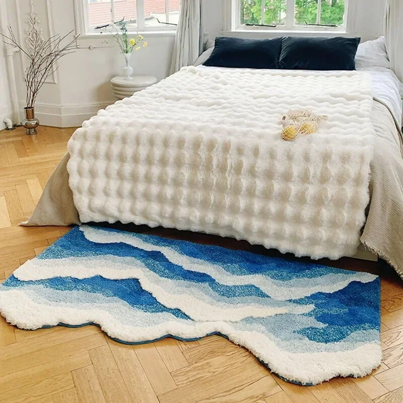 Rug Fluffy Washable Bedroom Living Room | Wave Design